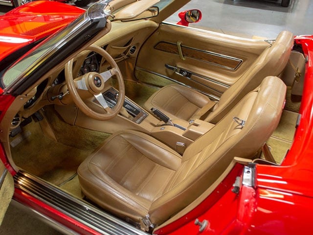 1974 L48 V8 4 Speed Manual Convertible Corvette Red interior