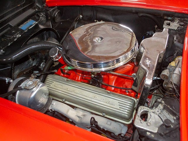 1962 Red Corvette engine