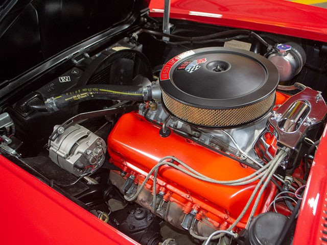 1965 Red 396 Corvette Convertible eng