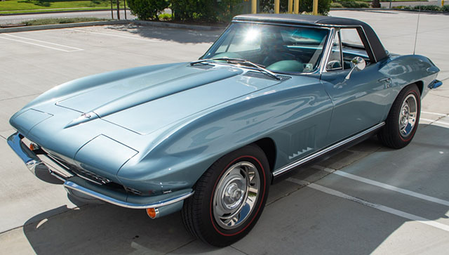 1967 blue l79 corvette convertible coming
