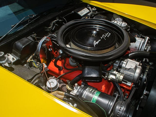 1975 L48 Yellow Corvette Convertible Automatic Engine 1