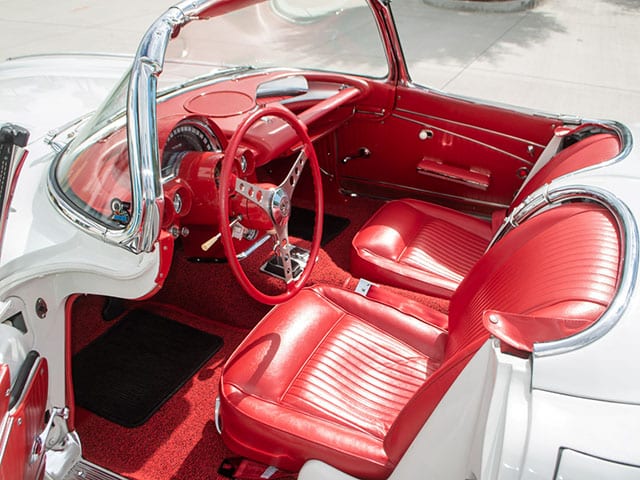 1962 white corvette 340hp interior