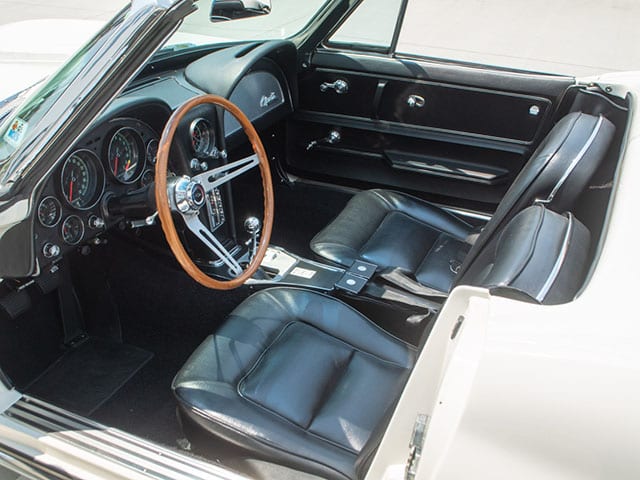 1965 ermine white corvette fuel injected convertible interior