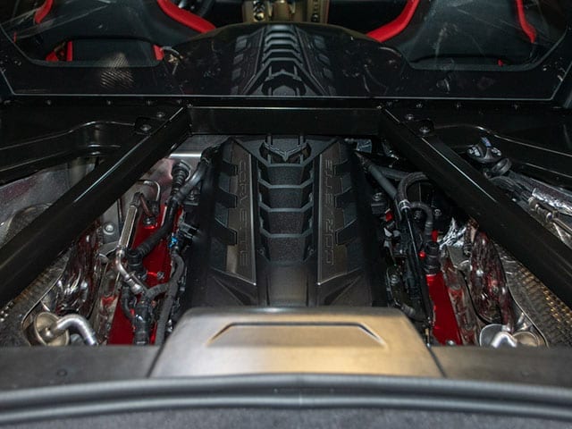 2020 C8 Corvette Silver Red Engine 1