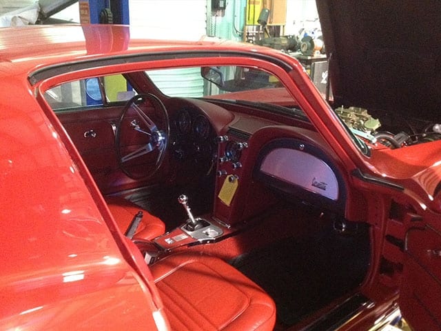 1967 red corvette 400hp ac interior 1