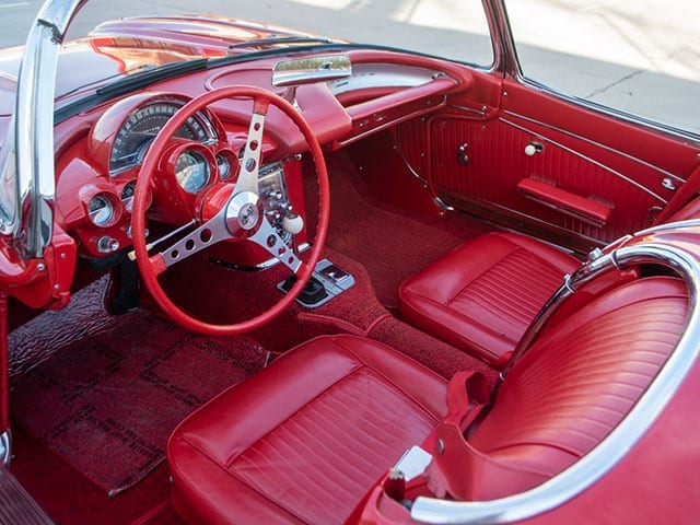 1962 red corvette 340hp interior 1