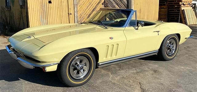 1965 goldwood yellow corvette