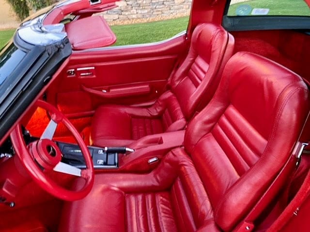 1979 red red c3 corvette coupe interior 1