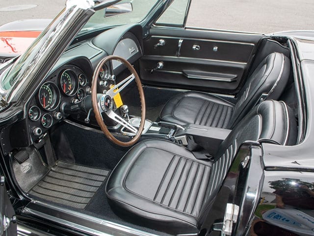 1967 black corvette l71 convertible interior 1