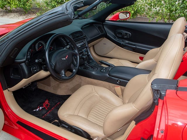 2002 red corvette convertible interior
