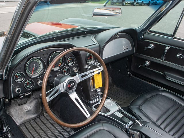 1967 black corvette l71 convertible interior 1